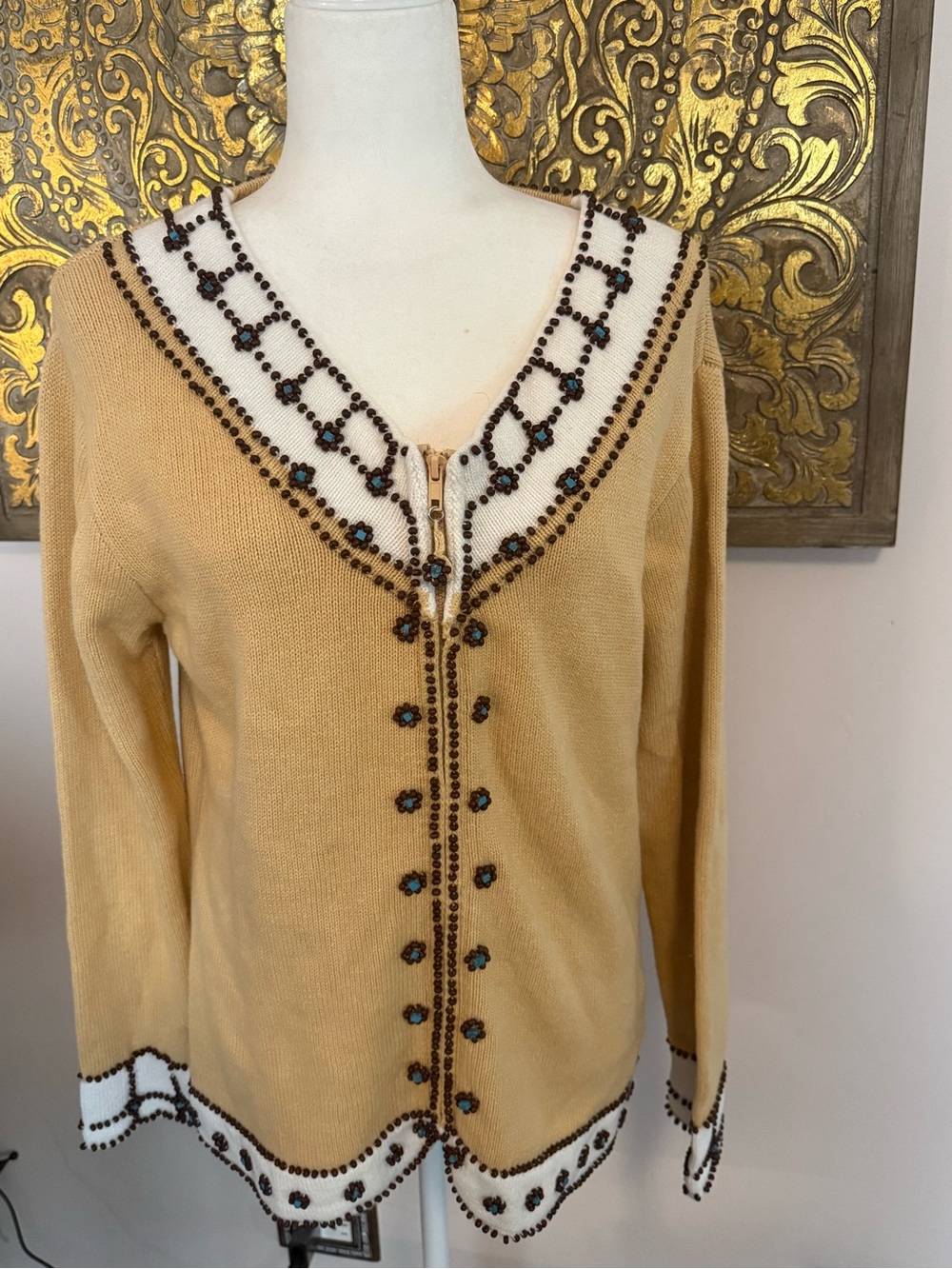 Storybook Knits Vintage Beaded Cardigan – Size Medium